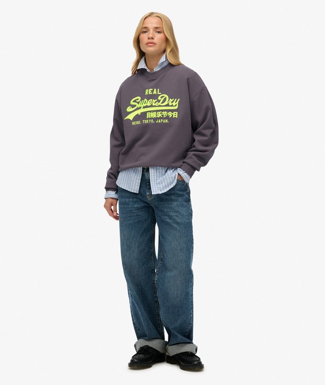 Superdry Vintage Logo Neon Loose Crew