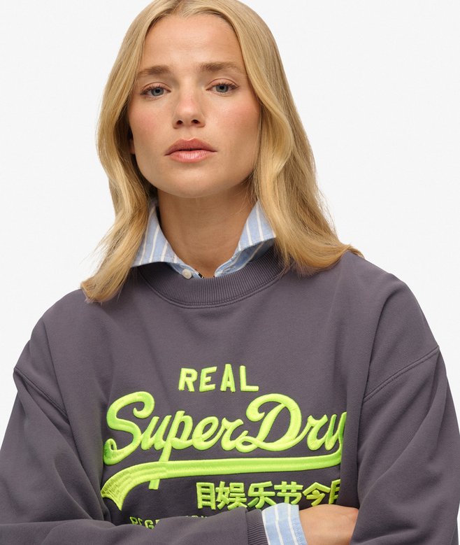 Superdry Vintage Logo Neon Loose Crew