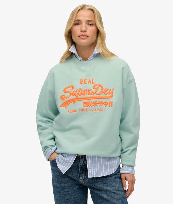 superdry Vintage Logo Neon Loose Crew