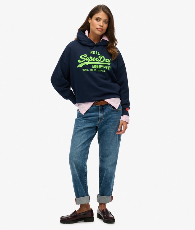 Superdry Vintage Logo Neon Relaxed Hoodie
