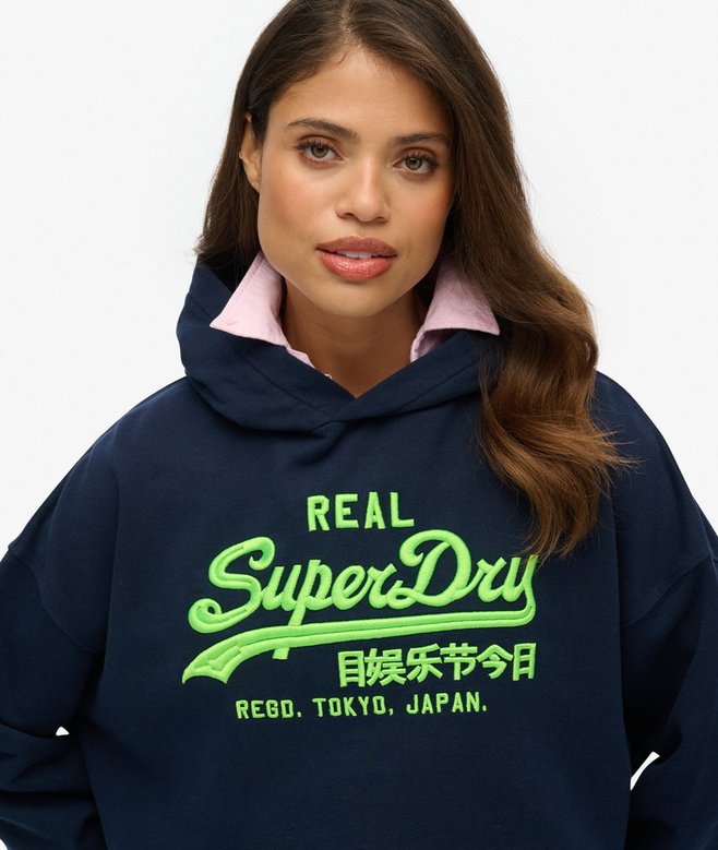 Superdry Vintage Logo Neon Relaxed Hoodie