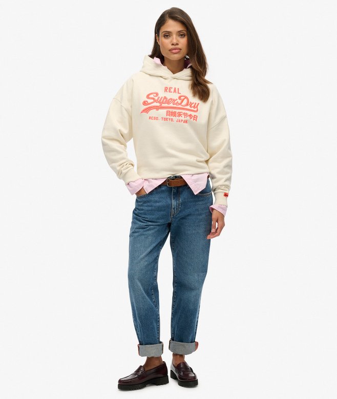 Superdry Vintage Logo Neon Relaxed Hoodie