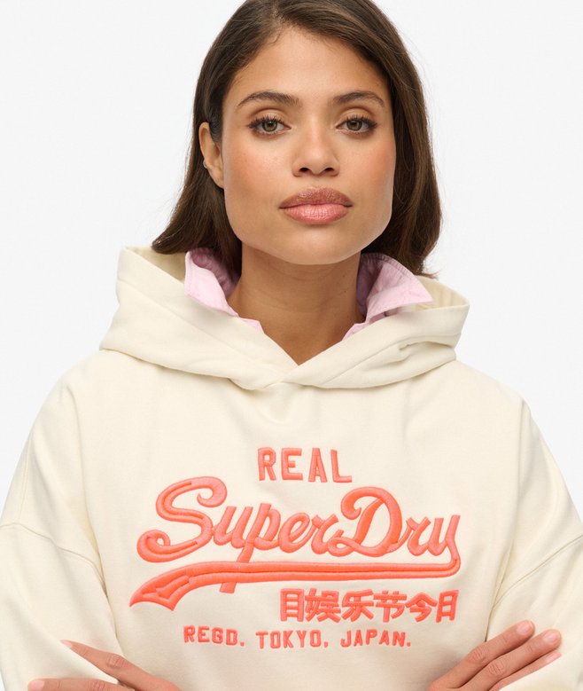 Superdry Vintage Logo Neon Relaxed Hoodie