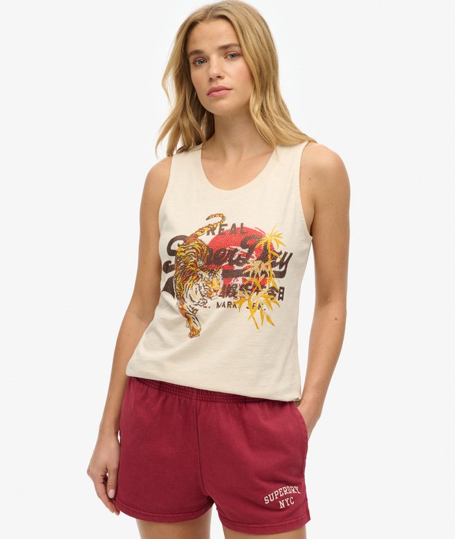 superdry Vintage Logo Tokyo Scoop Neck Tank Top