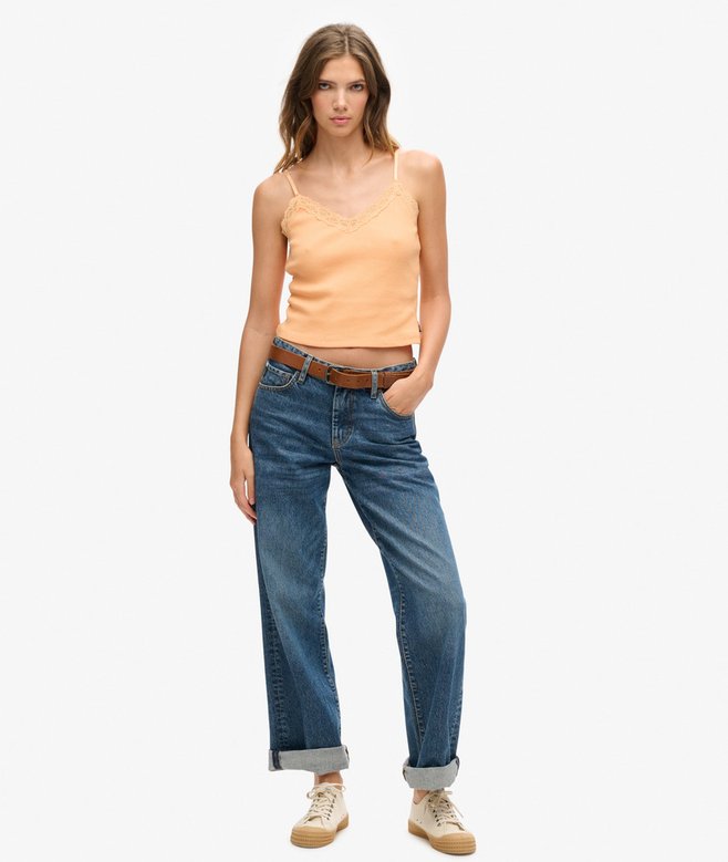 Superdry Vintage Mini Rib Lace Cami Top