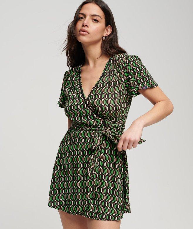 superdry Vintage Mini Wrap Dress