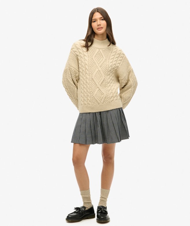 superdry Vintage Pleated Mini Skirt