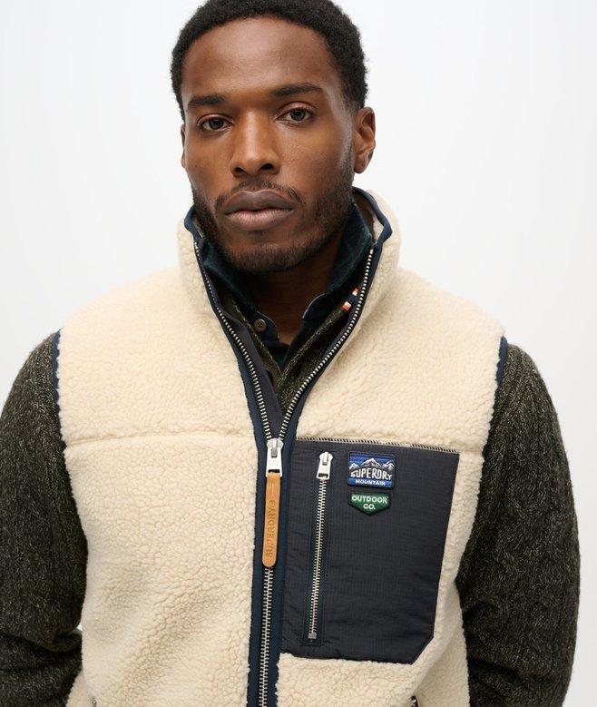 Superdry Vintage Retro Borg Fleece Gilet