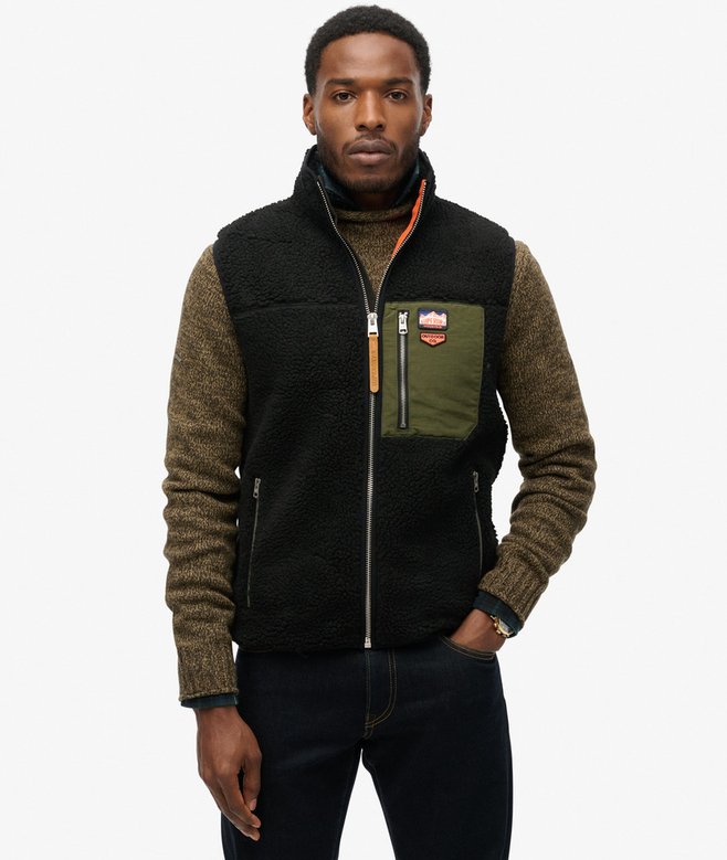 Superdry Vintage Retro Borg Fleece Gilet