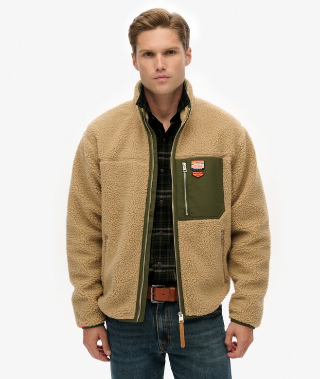 Superdry Vintage Retro Borg Fleece Jacket