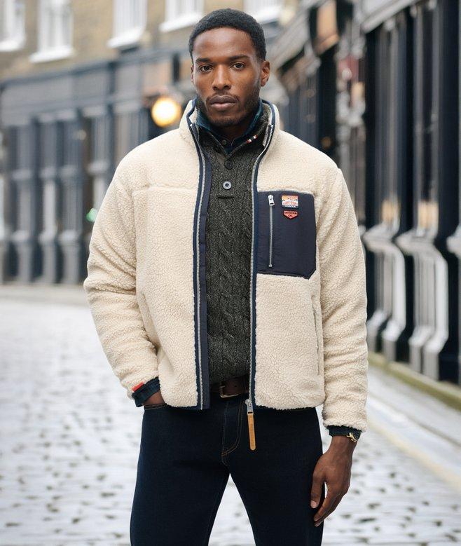 superdry Vintage Retro Borg Fleece Jacket