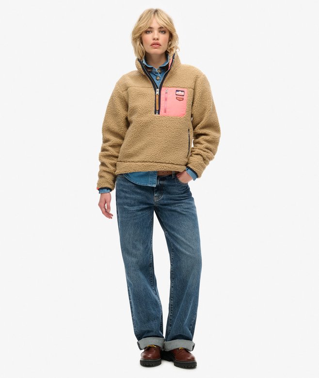 Superdry Vintage Retro Half Zip Fleece Jumper