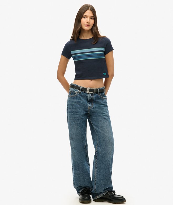 Superdry Vintage Stripe Crop T-Shirt