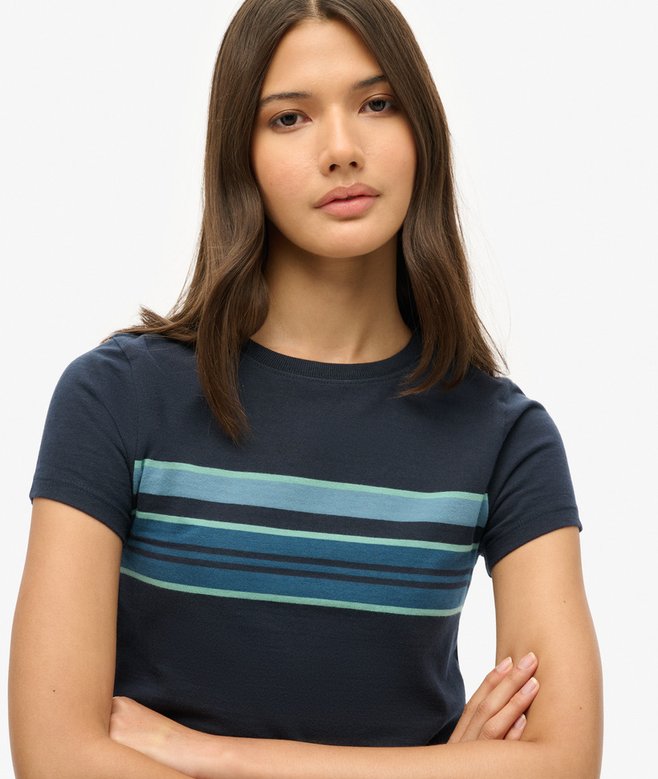 Superdry Vintage Stripe Crop T-Shirt