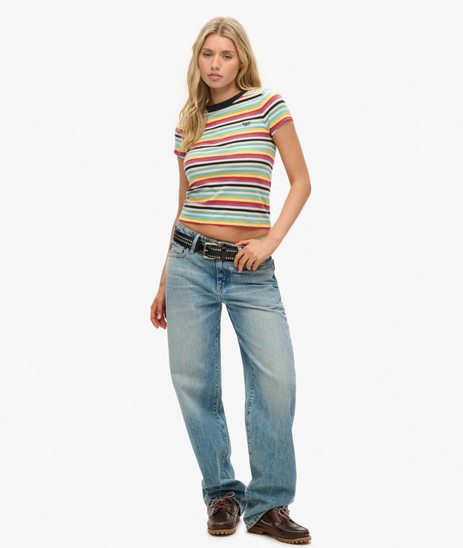 Superdry Vintage Stripe Crop T-Shirt