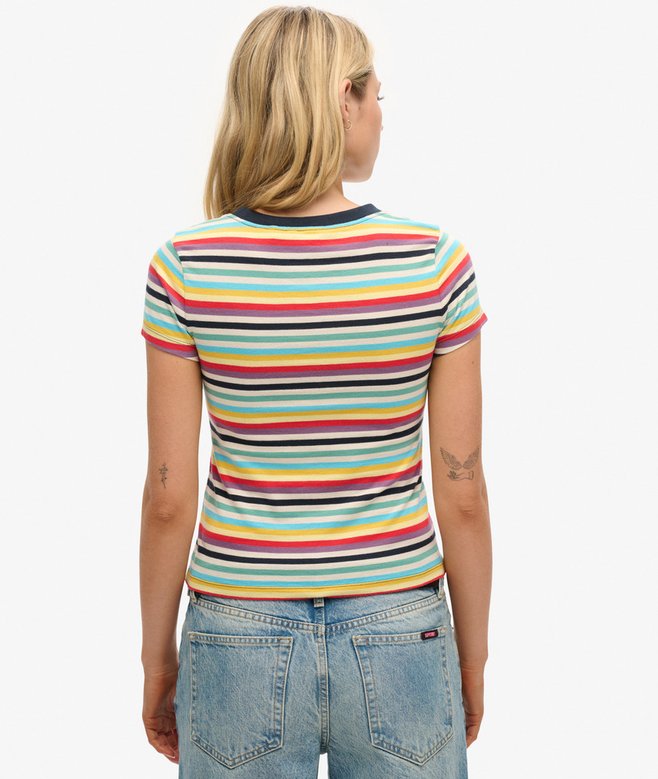 Superdry Vintage Stripe Crop T-Shirt