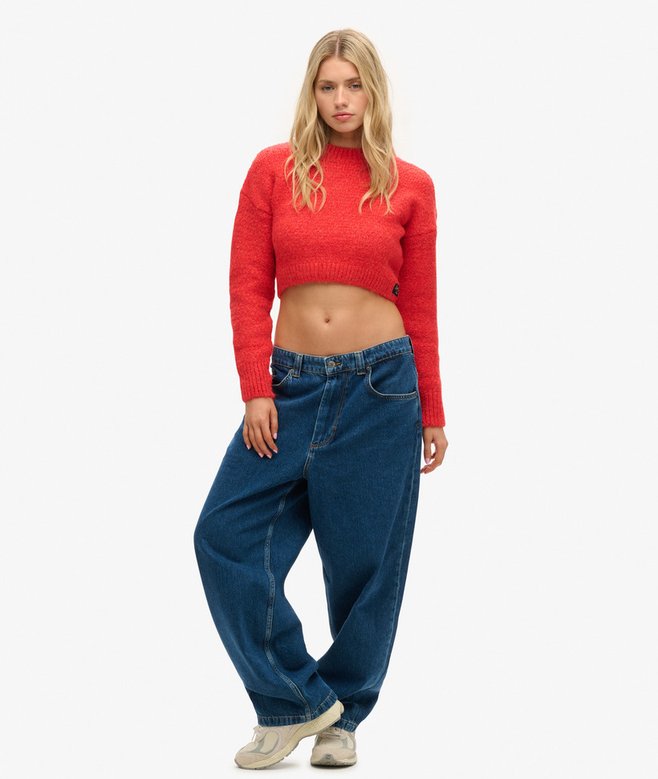 Superdry Vintage Textured Crop Knit Jumper