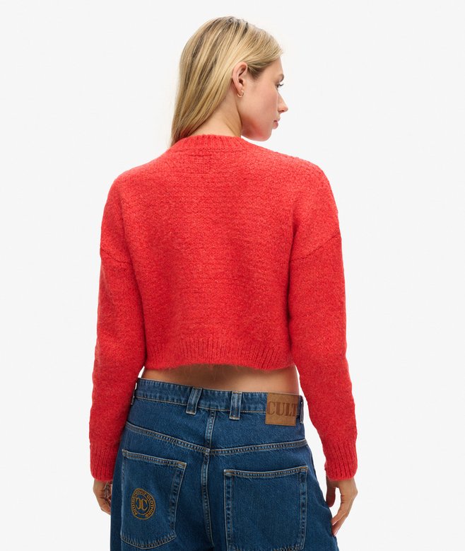 Superdry Vintage Textured Crop Knit Jumper