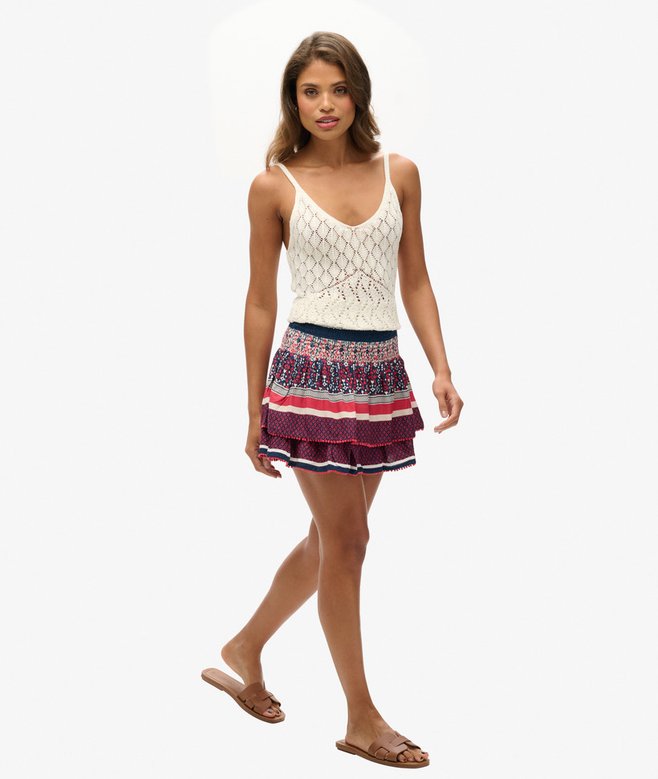 Superdry Vintage Tiered Mini Skirt