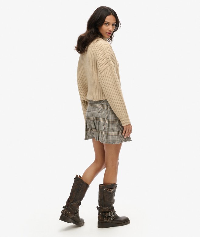 Superdry Vintage Tweed Pleat Mini Skirt