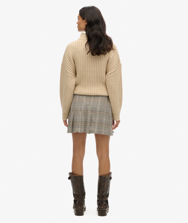 Superdry Vintage Tweed Pleat Mini Skirt