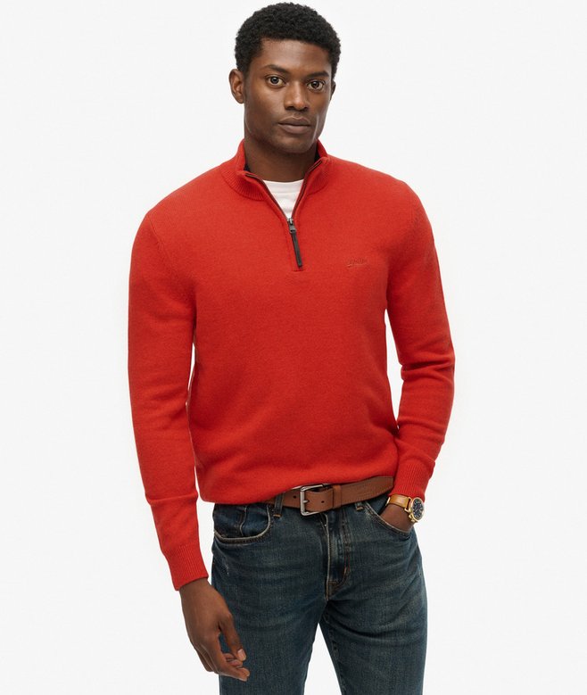 superdry Wool Blend Half Zip Jumper