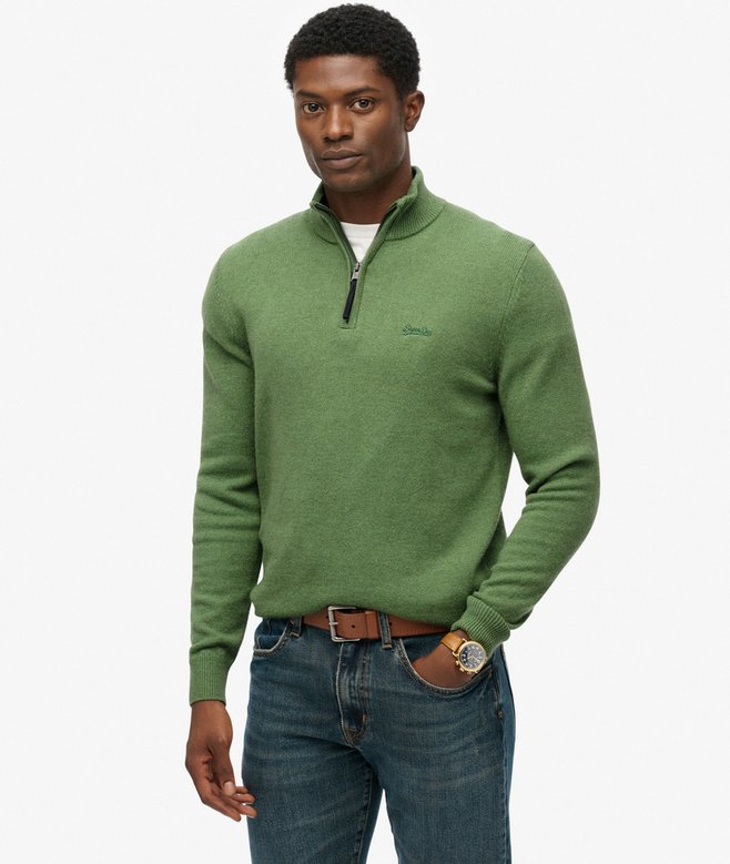 superdry Wool Blend Half Zip Jumper