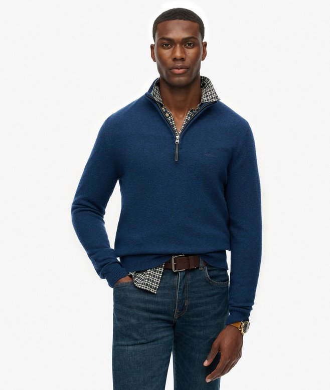 superdry Wool Blend Half Zip Jumper