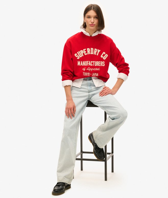 Superdry Workwear Embroidered Loose Crew Jumper