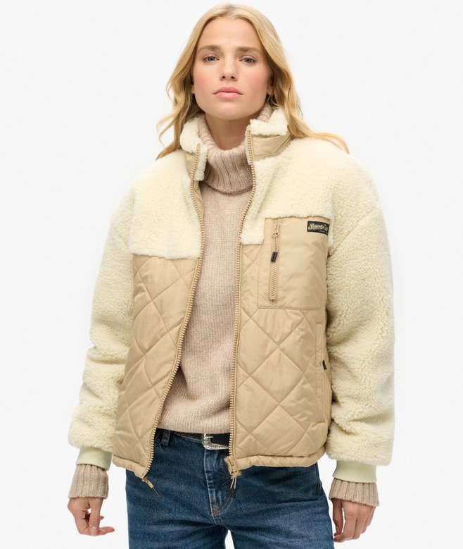 superdry Workwear Sherpa Fleece Hybrid Jacket