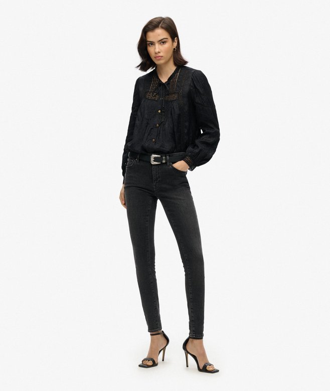 Superdry Woven Lace Long-Sleeved Blouse
