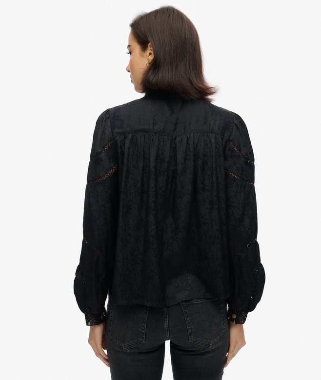 Superdry Woven Lace Long-Sleeved Blouse