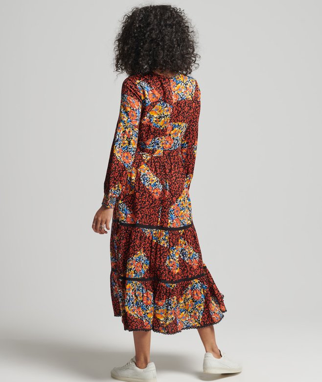 Superdry Woven Long Sleeve Midi Dress