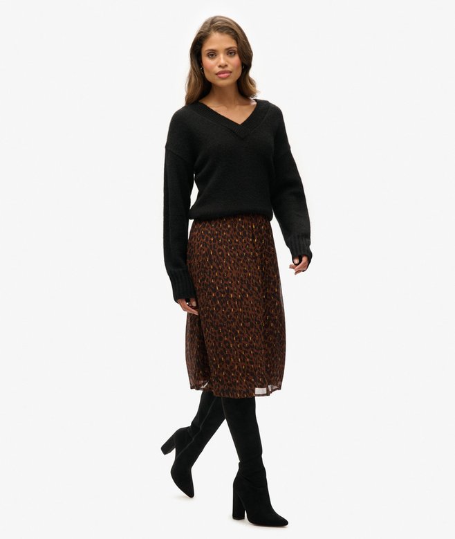 Superdry Woven Metallic Midi Skirt