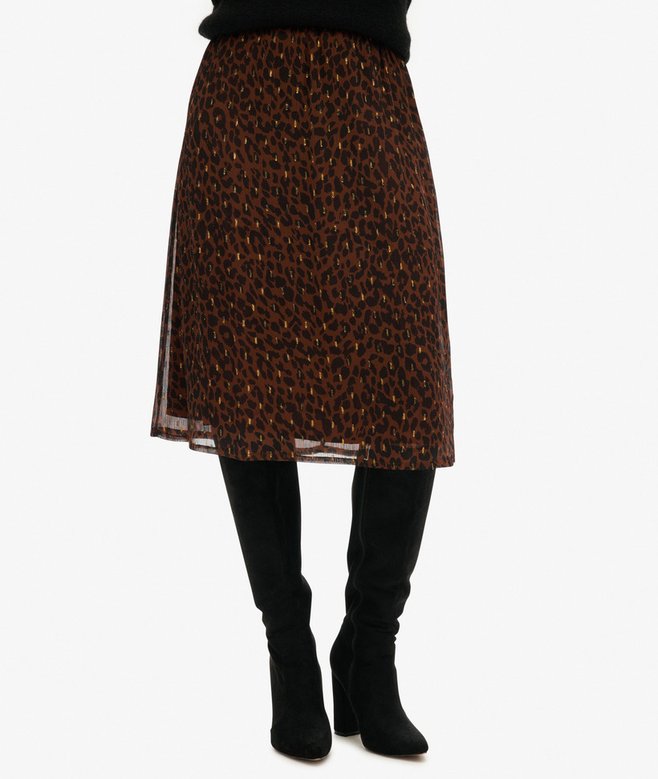 Superdry Woven Metallic Midi Skirt