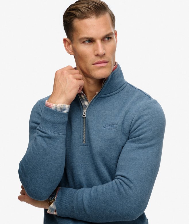 Superdry Vintage Logo Embroidered Half Zip Sweatshirt