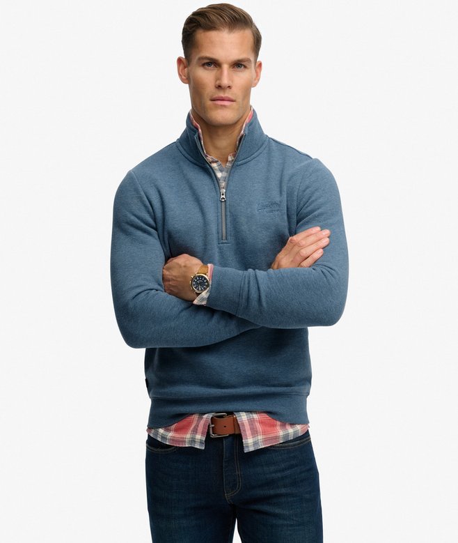 superdry Vintage Logo Embroidered Half Zip Sweatshirt